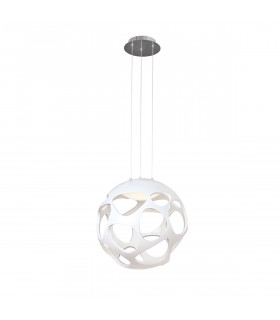 Clearance - Organica Pendant 9 Light G9 Max 5W Gloss White/Polished Chrome-1