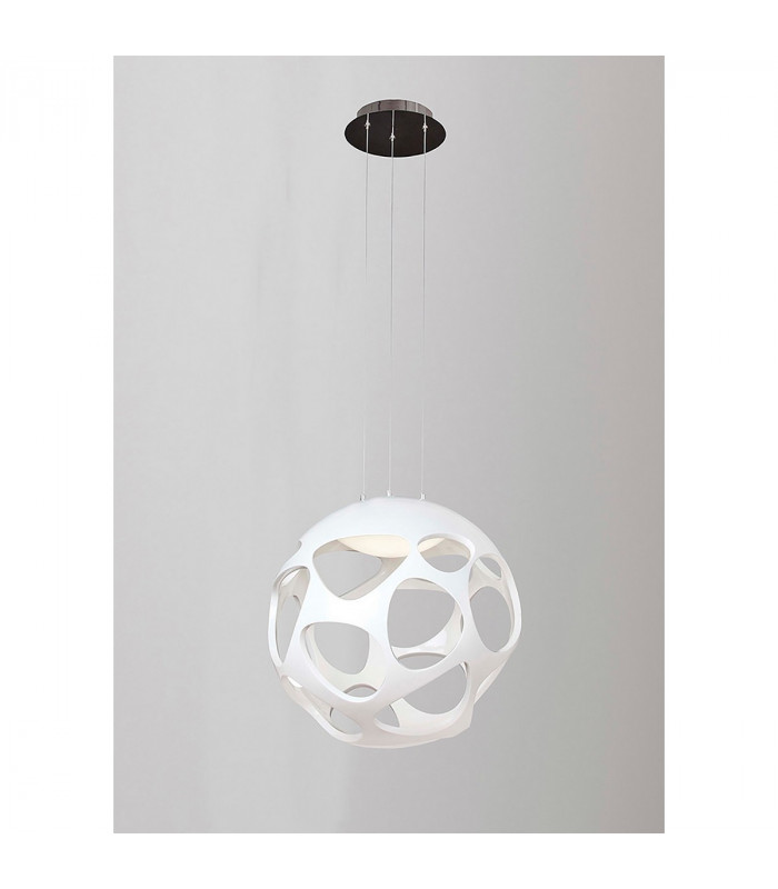 Clearance - Organica Pendant 9 Light G9 Max 5W Gloss White/Polished Chrome-2