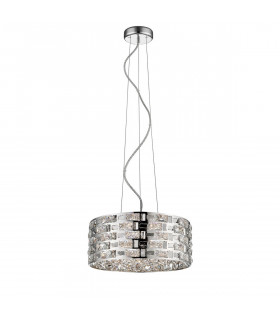 Clearance - Destello Pendant Round 5 Light G9 Polished Chrome/Crystal-1