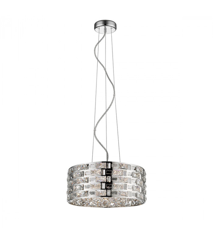 Clearance - Destello Pendant Round 5 Light G9 Polished Chrome/Crystal-1