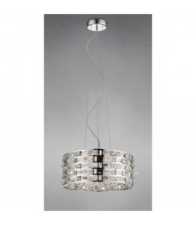 Clearance - Destello Pendant Round 5 Light G9 Polished Chrome/Crystal-2