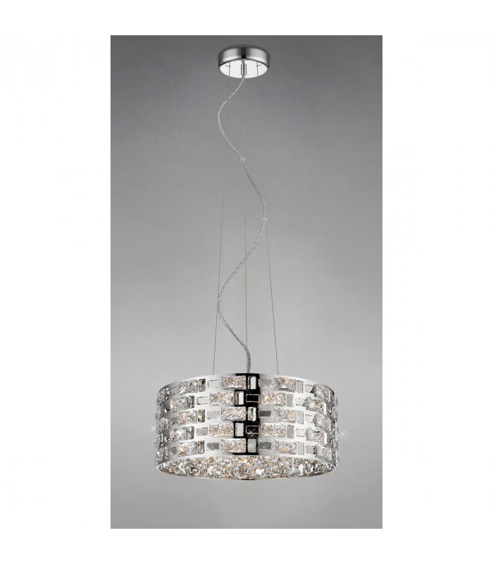 Clearance - Destello Pendant Round 5 Light G9 Polished Chrome/Crystal-2