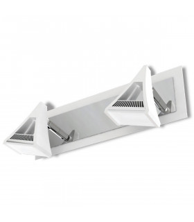 Clearance - Filippo Linear Spot Light 2 Light LED 10W 3000K 900lm Matt White/Polished Chrome 3yrs Warranty-1