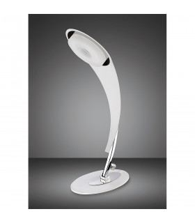 Clearance - Tess Table Lamp 5W LED 3000K 450lm Matt White/Frosted Acrylic/Polished Chrome 3yrs Warranty-2