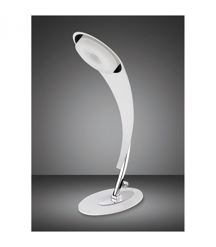 Clearance - Tess Table Lamp 5W LED 3000K 450lm Matt White/Frosted Acrylic/Polished Chrome 3yrs Warranty-2