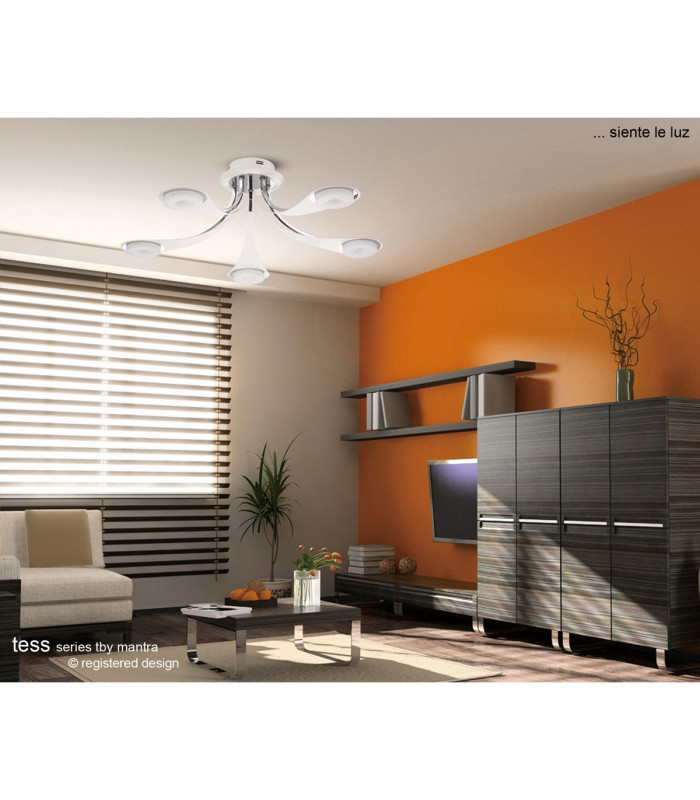 Clearance - Tess Table Lamp 5W LED 3000K 450lm Matt White/Frosted Acrylic/Polished Chrome 3yrs Warranty-3