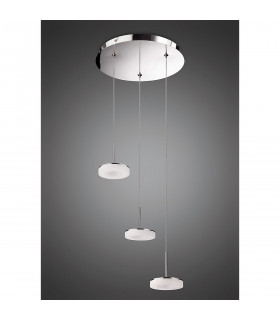 Clearance - Nimbus 3 Drop Pendant 3 Light 15W LED 3000K 1350lm Polished Chrome/Frosted Acrylic 3yrs Warranty-2