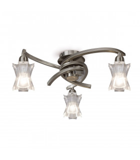 Clearance - Alaska Ceiling 3 Light L1/SGU10 Satin Nickel CFL Lamps INCLUDED-1