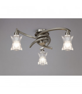 Clearance - Alaska Ceiling 3 Light L1/SGU10 Satin Nickel CFL Lamps INCLUDED-2