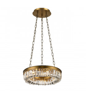 Clearance - Special Pendant 9 Light G9 Brown Brass/Clear Crystal-1