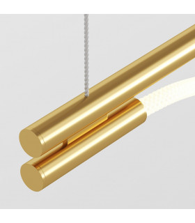 Maytoni Tau Modern Bar Pendant Ceiling Light Gold 180cm Integrated LED 3000K-2