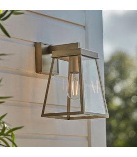 Venice Outdoor Wall Lantern Brushed Gold Clear Glass-2