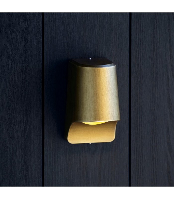 Verona Outdoor Modern Wall Lamp Brushed Gold Frosted Glass-8