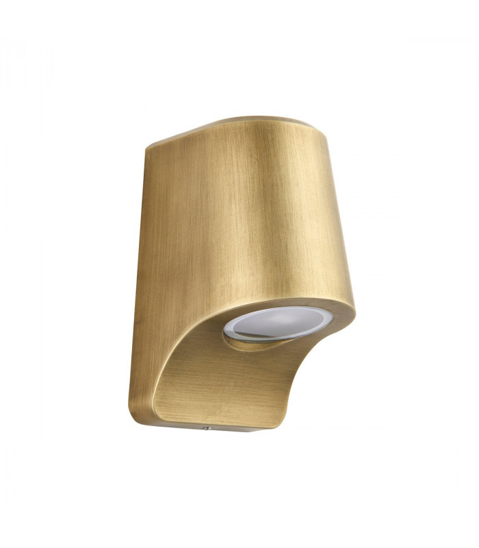 Verona Outdoor Modern Wall Lamp Brushed Gold Frosted Glass-9