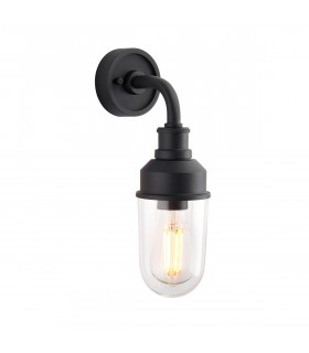 Monza Outdoor Wall Lantern Matt Black Clear Glass-1