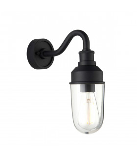 Monza Outdoor Wall Lantern Matt Black Clear Glass-1
