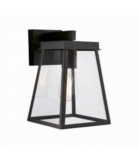 Venice Outdoor Wall Lantern Matt Black Clear Glass-1