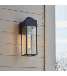 Potenza Outdoor Wall Lantern Matt Black Clear Glass-2