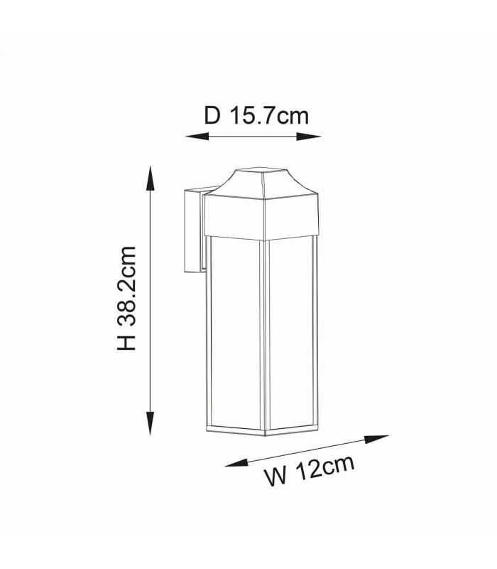 Potenza Outdoor Wall Lantern Matt Black Clear Glass-10