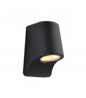 Verona Outdoor Modern Wall Lamp Matt Black Frosted Glass-1