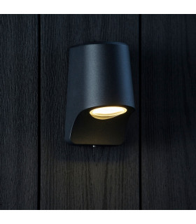 Verona Outdoor Modern Wall Lamp Matt Black Frosted Glass-2