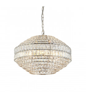 Aversa Pendant Ceiling Light Bright Nickel Plate Clear Crystal Glass-1