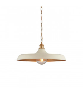 Afragola Dome Pendant Ceiling Light Matt Warm White Satin Gold Paint-1