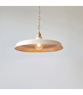 Afragola Dome Pendant Ceiling Light Matt Warm White Satin Gold Paint-2