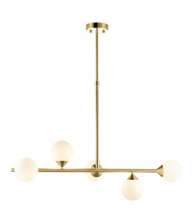 Grosseto Batten Satin Brass Plate Gloss White Glass-1