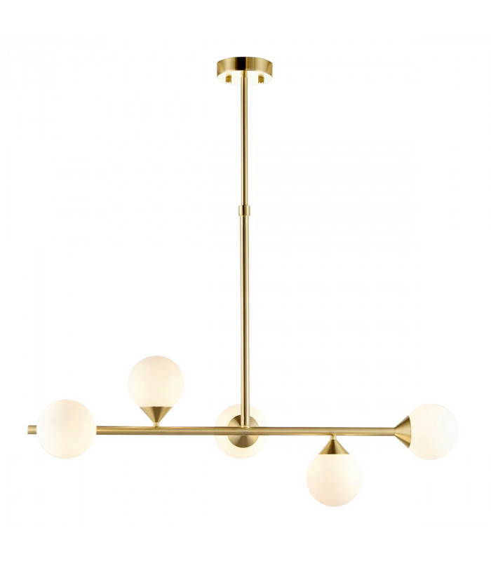 Grosseto Batten Satin Brass Plate Gloss White Glass-1