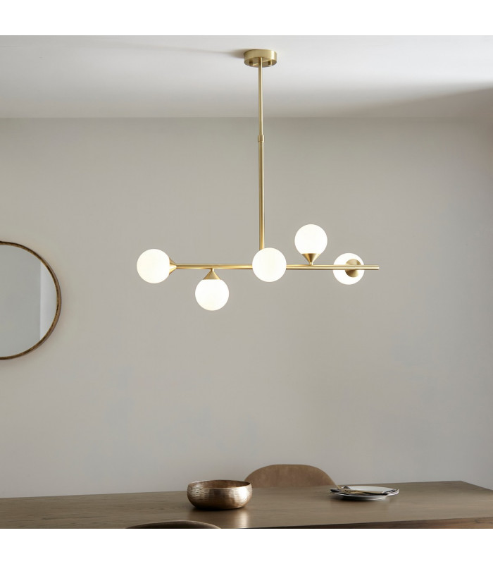 Grosseto Batten Satin Brass Plate Gloss White Glass-3