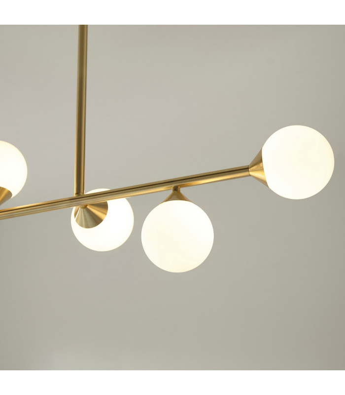 Grosseto Batten Satin Brass Plate Gloss White Glass-5
