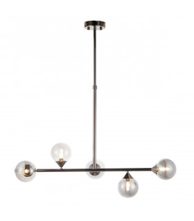 Grosseto Bar Pendant Ceiling Light Black Chrome Plate Smoked Mirror Glass-1