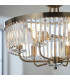 Ascoli Pendant Ceiling Light Antique Brass Plate Clear Cut Glass-5