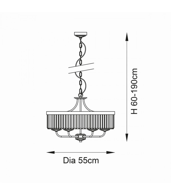 Ascoli Pendant Ceiling Light Antique Brass Plate Clear Cut Glass-10