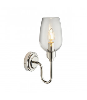 Livorno Wall Lamp Bright Nickel Plate Clear Glass-1
