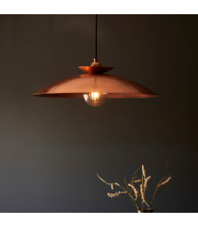 Livorno Dome Pendant Ceiling Light Hammered Copper Copper Plate-2