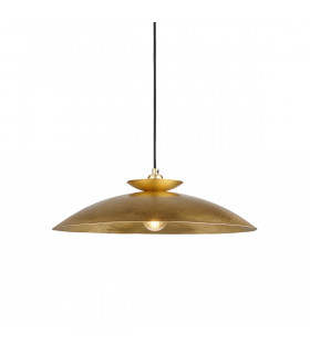 Livorno Dome Pendant Ceiling Light Hammered Brass Brass Plate-1
