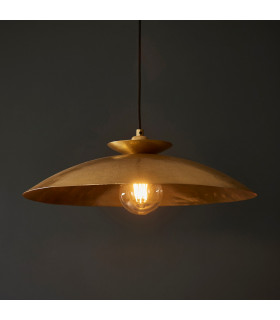 Livorno Dome Pendant Ceiling Light Hammered Brass Brass Plate-2