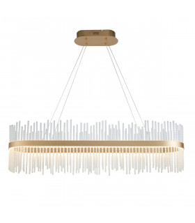 Trapani Bar Pendant Ceiling Light Brushed Gold Plated Clear Glass-1