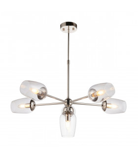 Livorno Multi Arm Pendant Ceiling Light Bright Nickel Plate Clear Glass-1