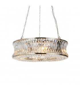 Vittoria Pendant Ceiling Light Bright Nickel Plate Crystal And Clear Glass-1