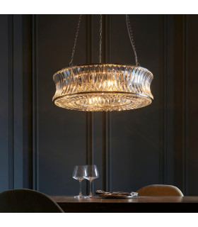 Vittoria Pendant Ceiling Light Bright Nickel Plate Crystal And Clear Glass-2