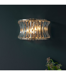 Vittoria Wall Lamp Bright Nickel Plate Crystal And Clear Glass-2