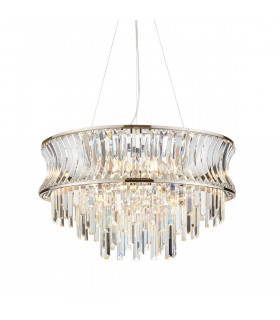 Vittoria Pendant Ceiling Light Bright Nickel Plate Crystal And Clear Glass-1