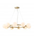 Grosseto Globe Pendant Ceiling Light Satin Brass Plate Gloss White Glass-1