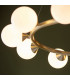 Grosseto Globe Pendant Ceiling Light Satin Brass Plate Gloss White Glass-6