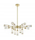 Trieste Multi Arm Pendant Ceiling Light Satin Brass Plate Clear Frosted Glass-1