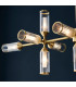 Trieste Multi Arm Pendant Ceiling Light Satin Brass Plate Clear Frosted Glass-8
