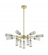 Trieste Multi Arm Pendant Ceiling Light Satin Brass Plate Clear Frosted Glass-9
